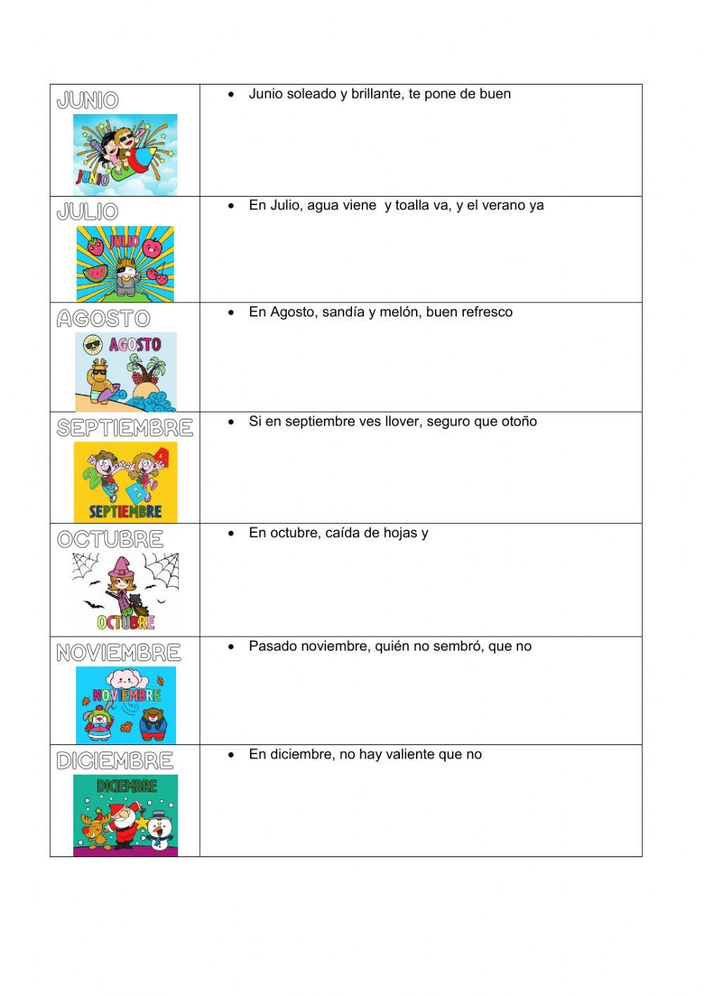 Refranes de los meses del año