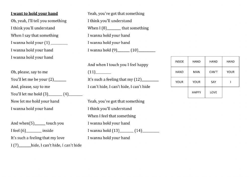 I want to hold your hand