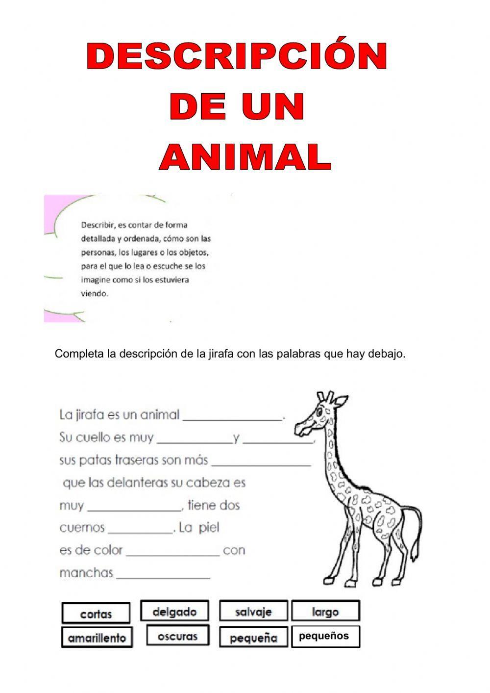 La descripción de animales
