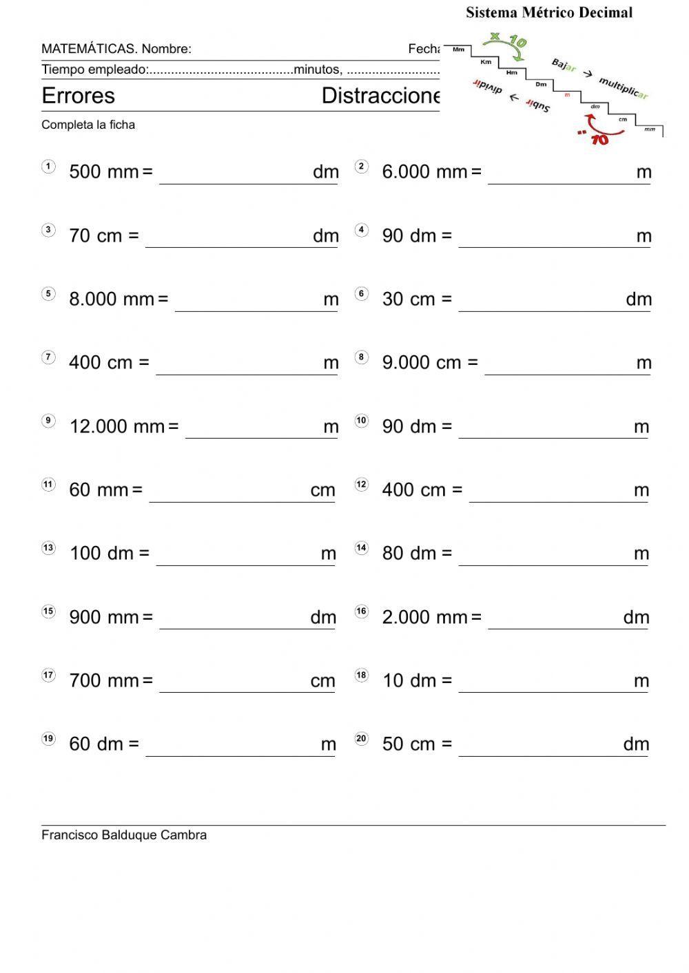 Sistema Métrico Decimal. Divisores1
