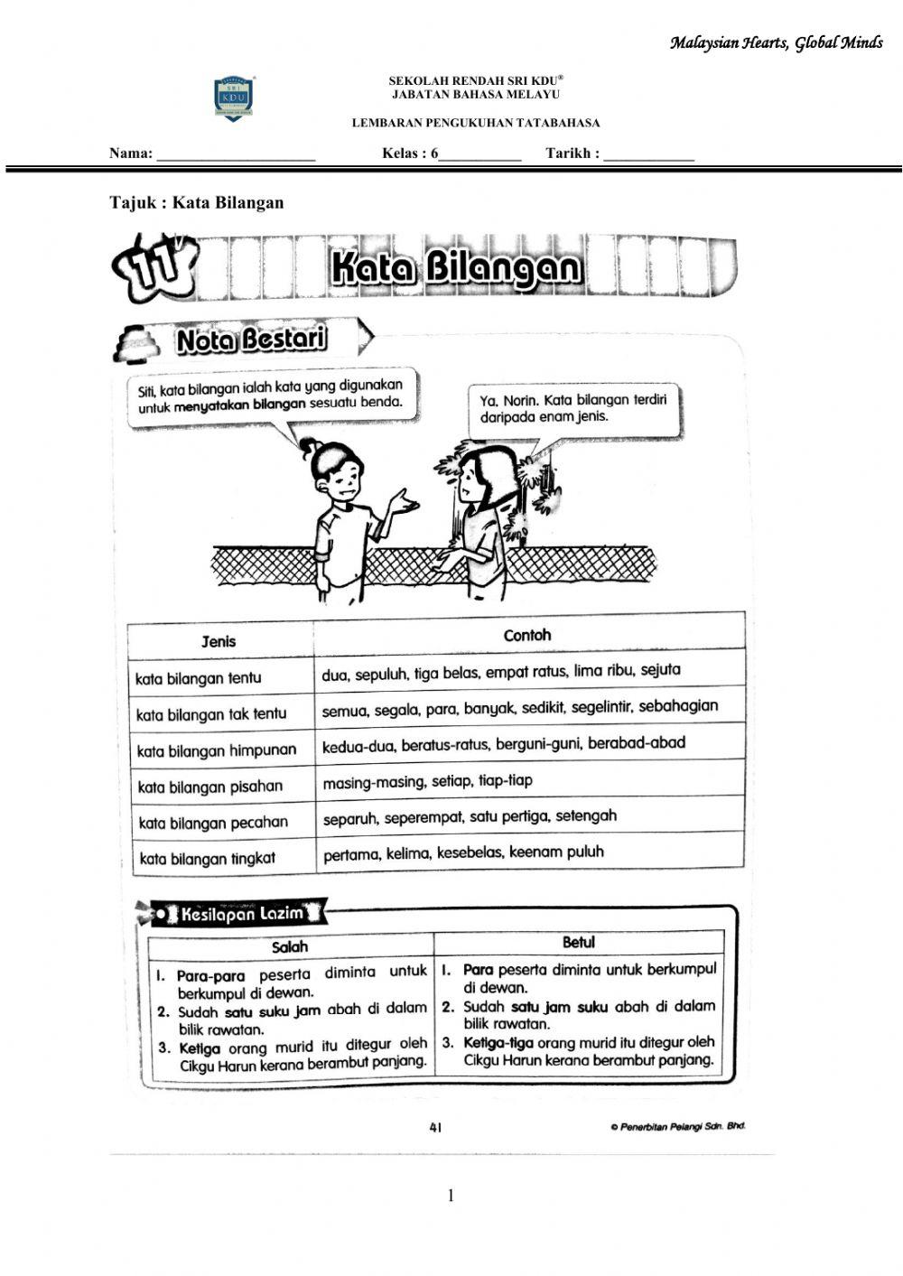 Kata Bilangan Tahun 6