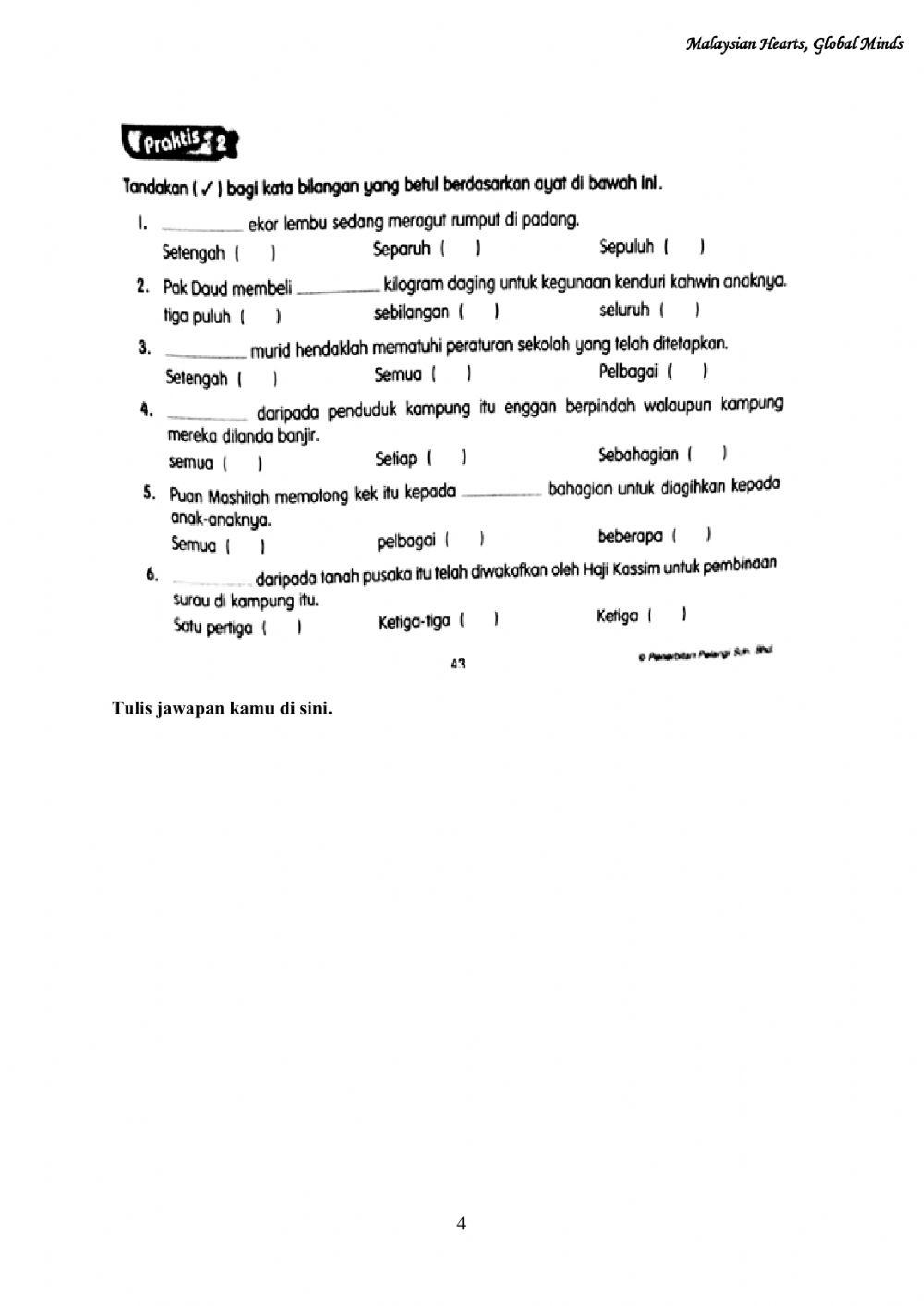 Kata Bilangan Tahun 6