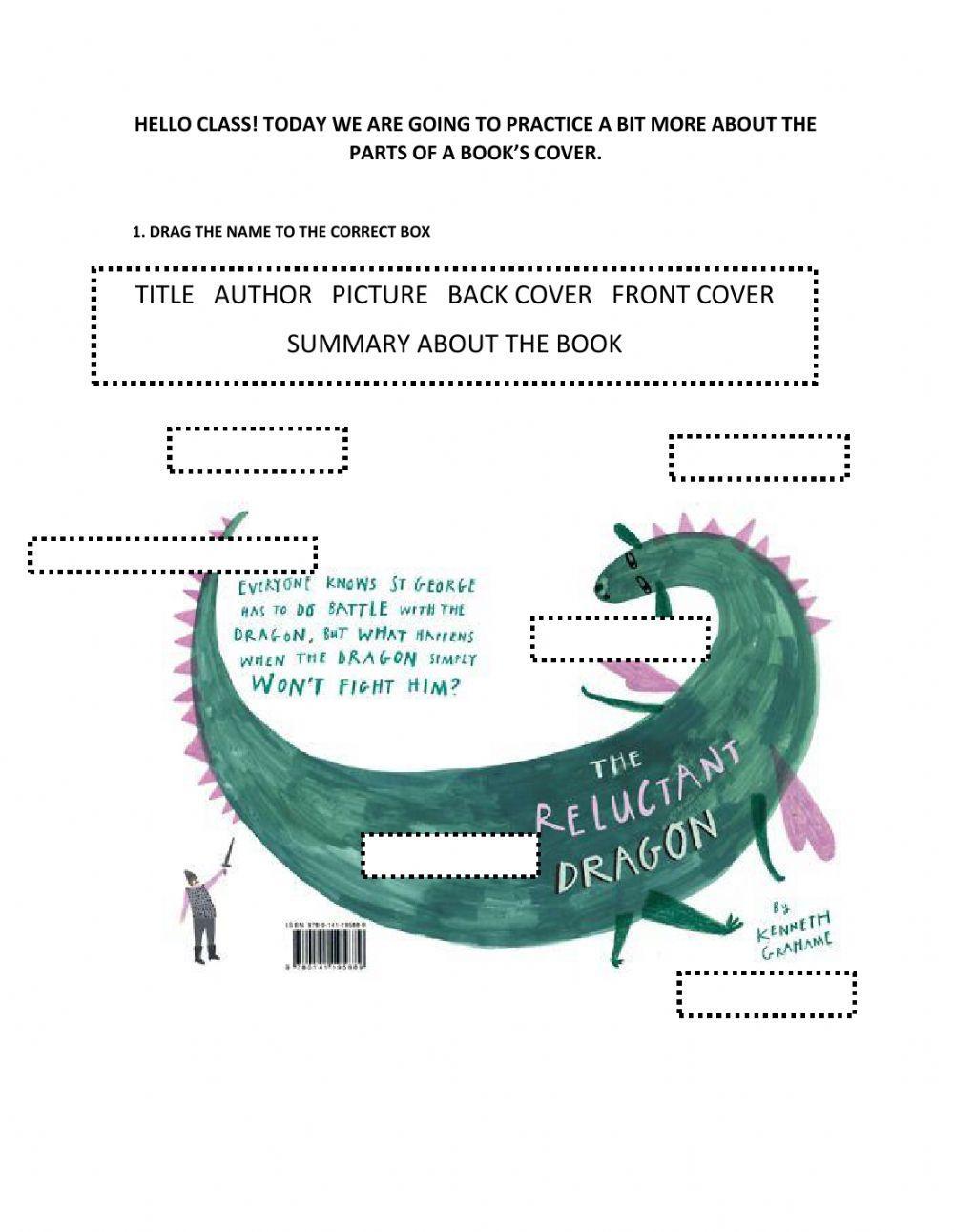 PARTS OF A BOOK'S COVER ACTIVITY