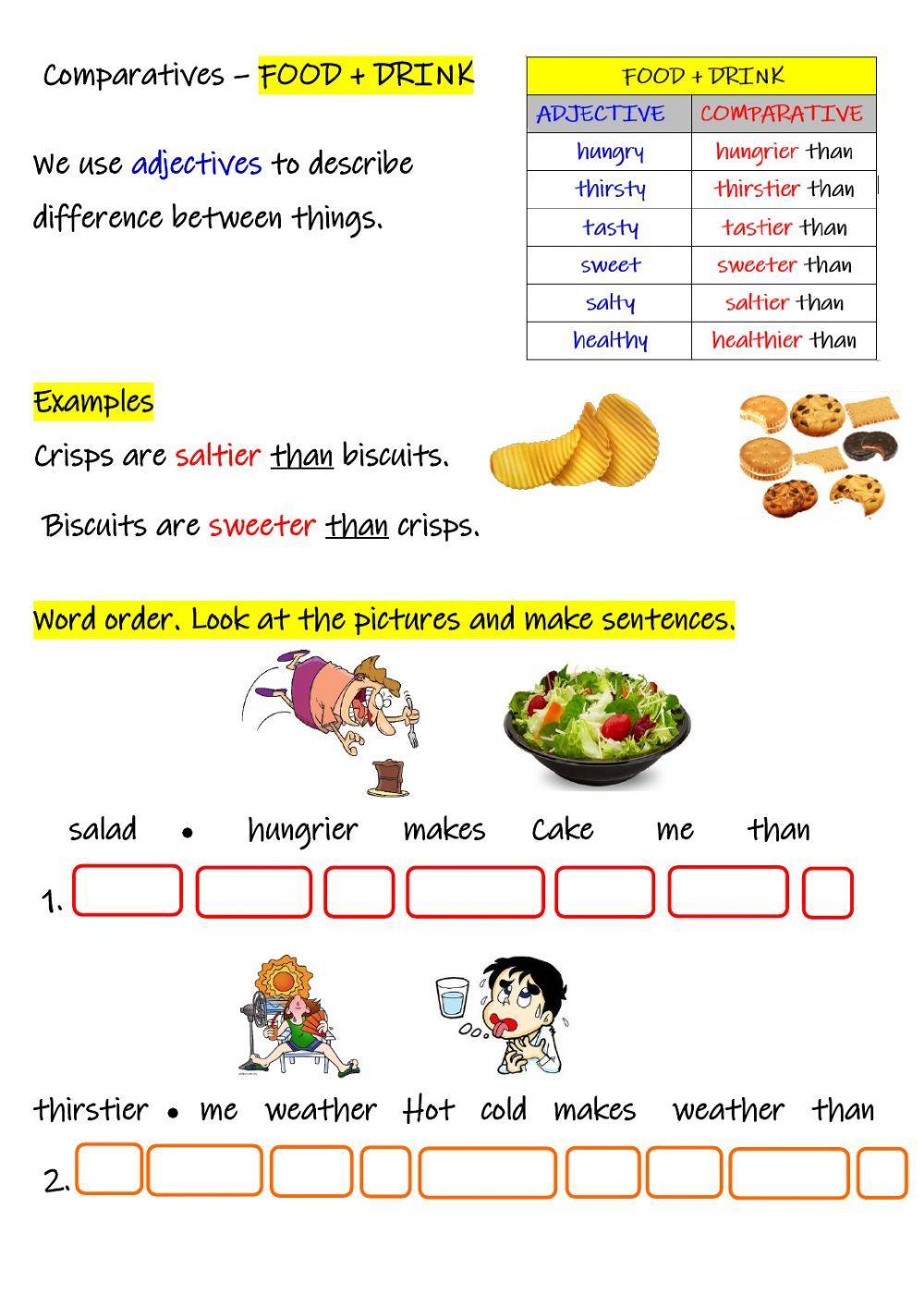 Comparatives Food and Drink