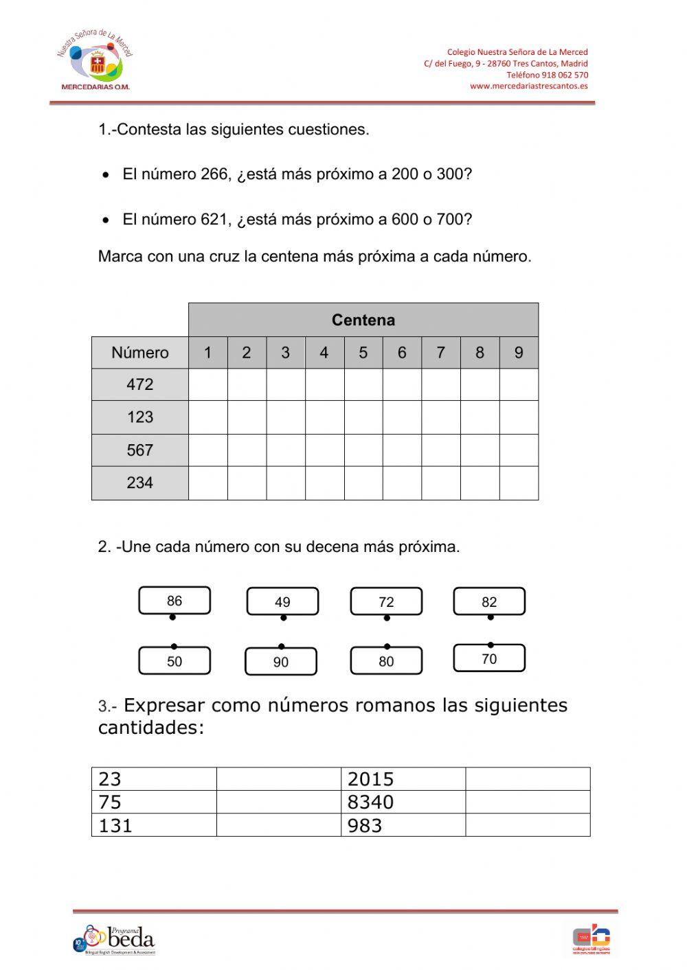 NºRomanos y aproximación