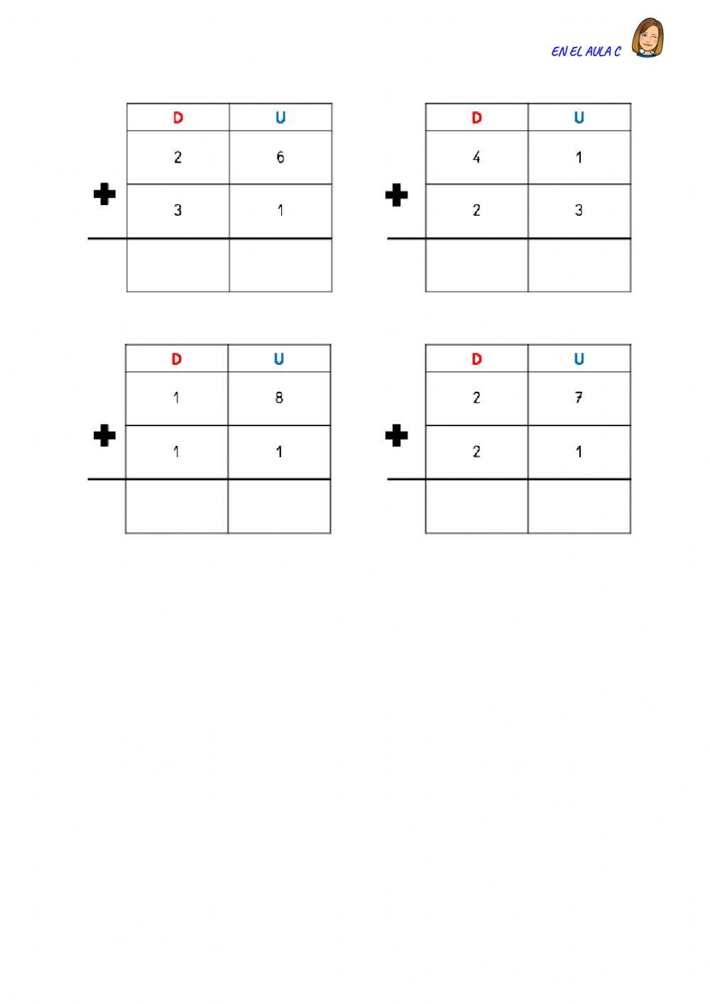 Sumas ficha 1 worksheet live worksheets