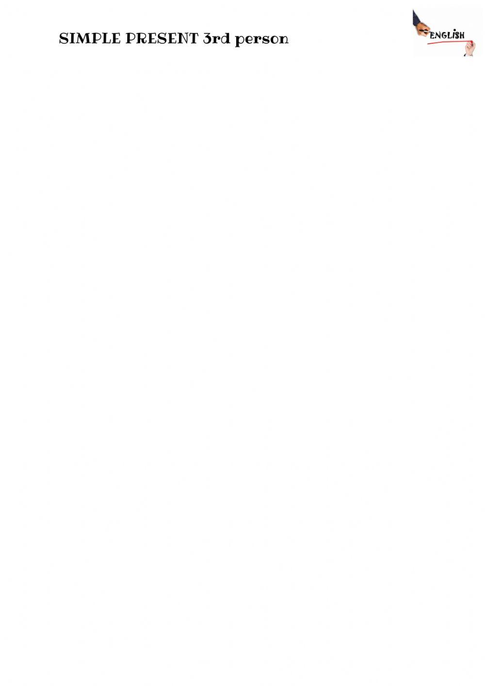 Writing Activity: SIMPLE PRESENT 3rd person