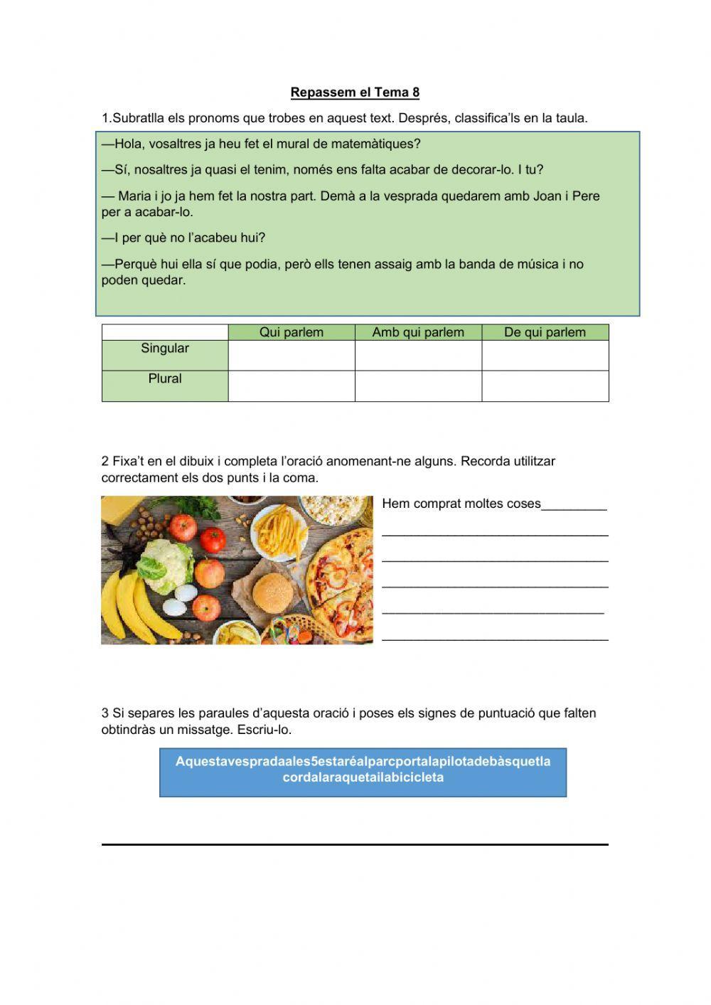 Pronoms personals, punt i coma i paraules polisémiques