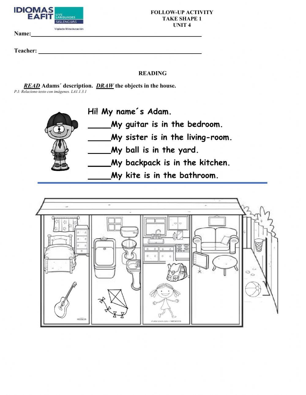 Take shape 1 reading writing unit 4