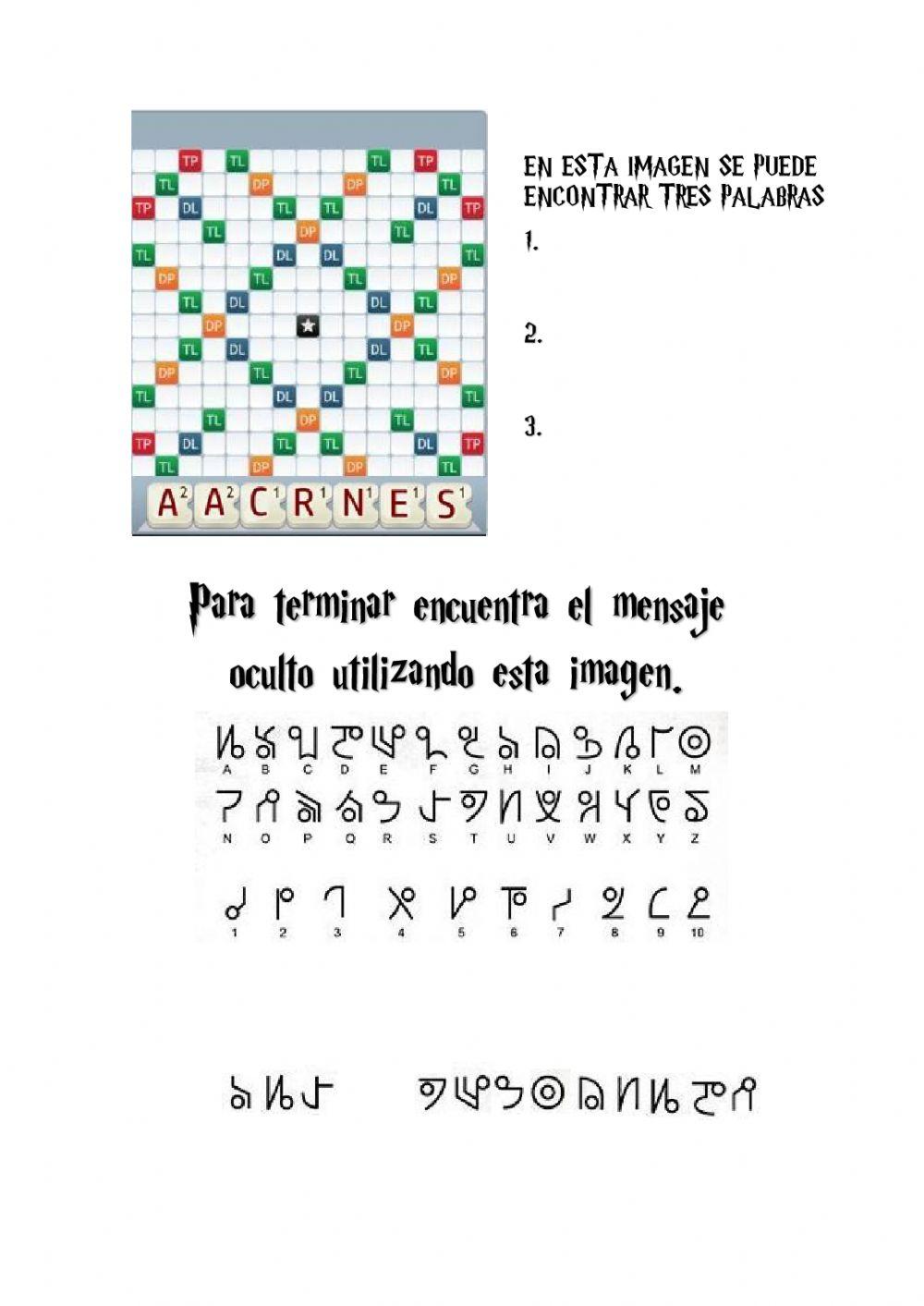 Palabras escondidas Palabras escondidas