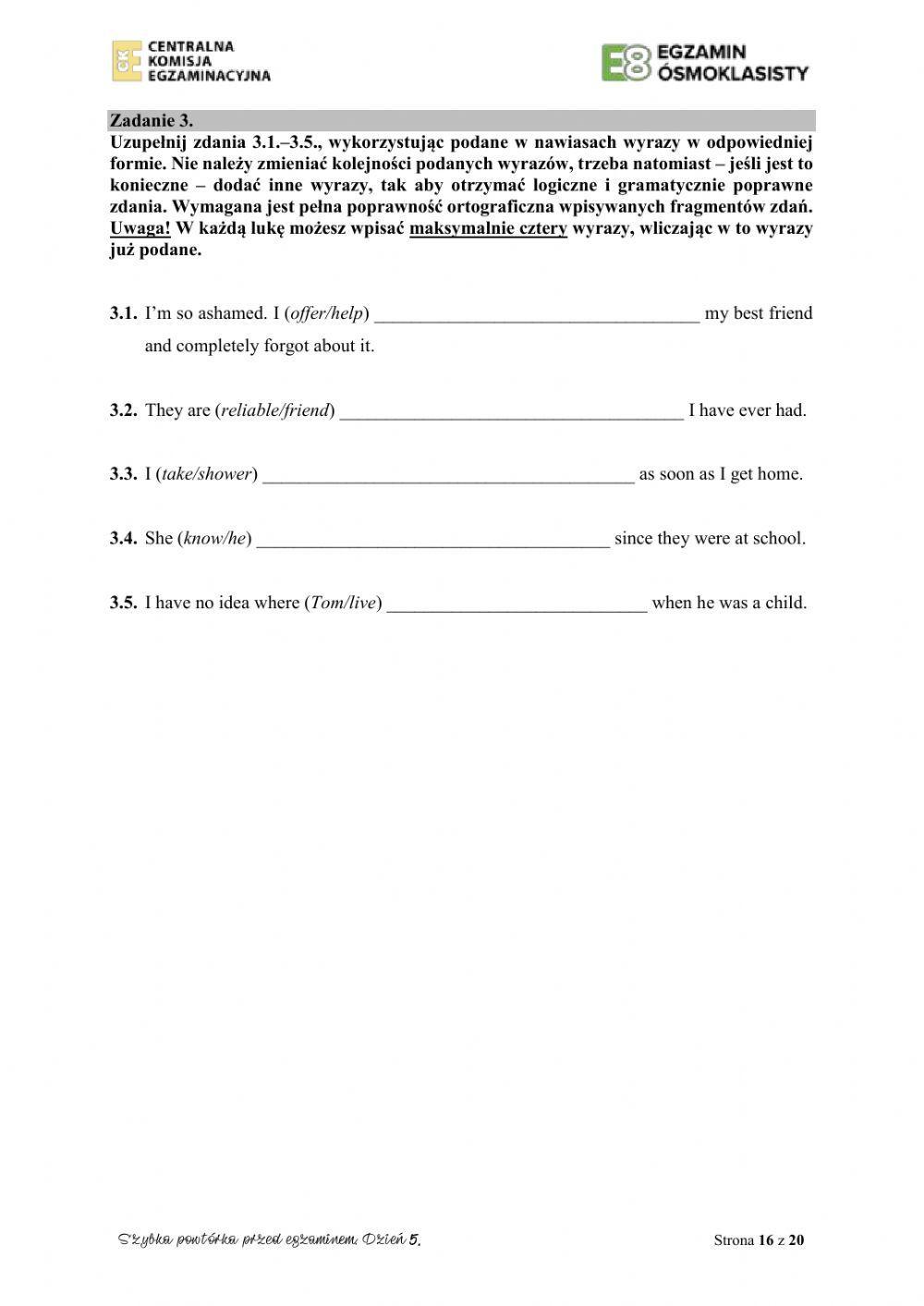 Egzamin osmoklasisty 5