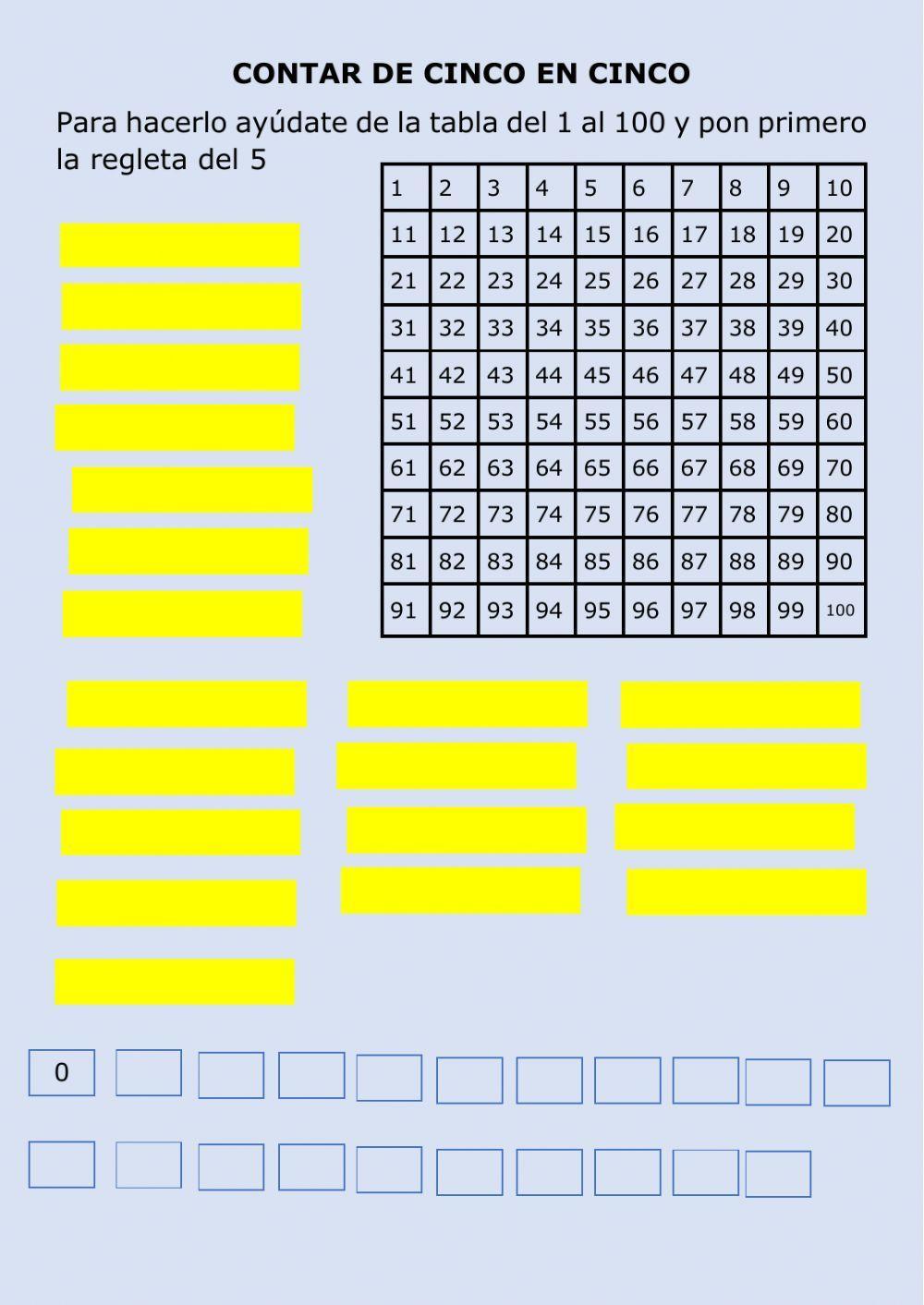 Contar de cinco en cinco