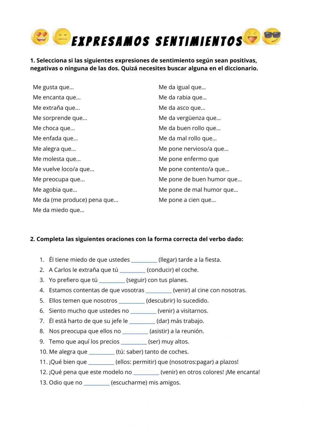 Expresamos emociones y sentimientos