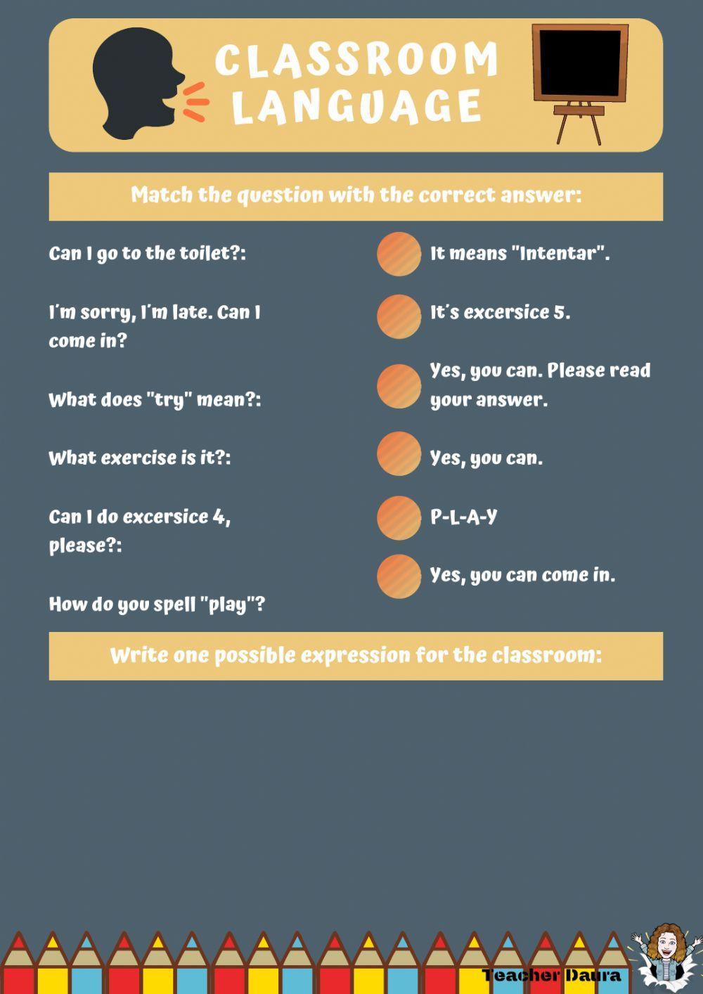 Classroom language Classroom language