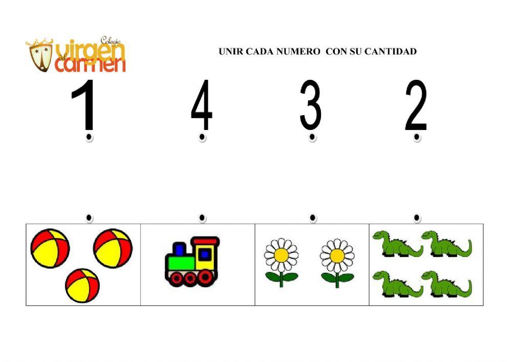 Unir cada número con su cantidad