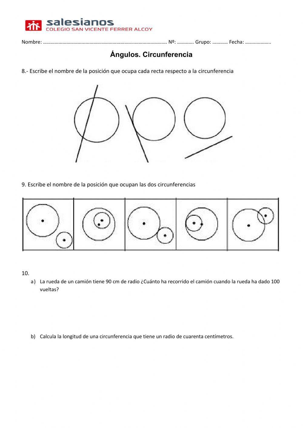Ángulos y circunferencia