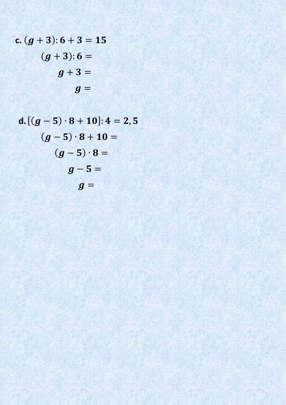 Egyenletek lebontogatással