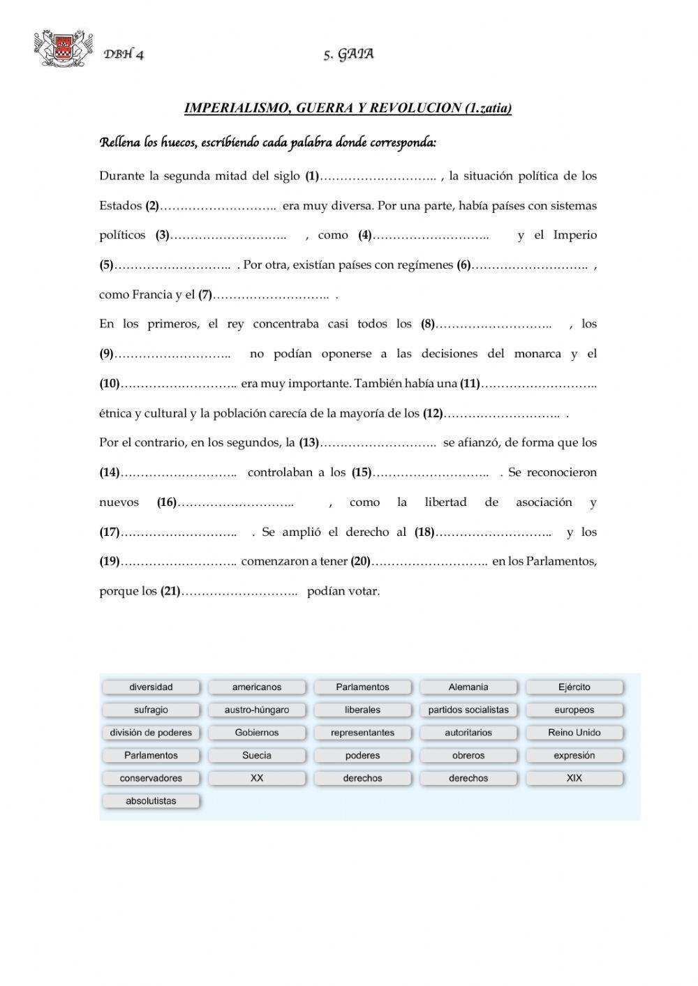 (4 ESO) Imperalismo y guerra (1)
