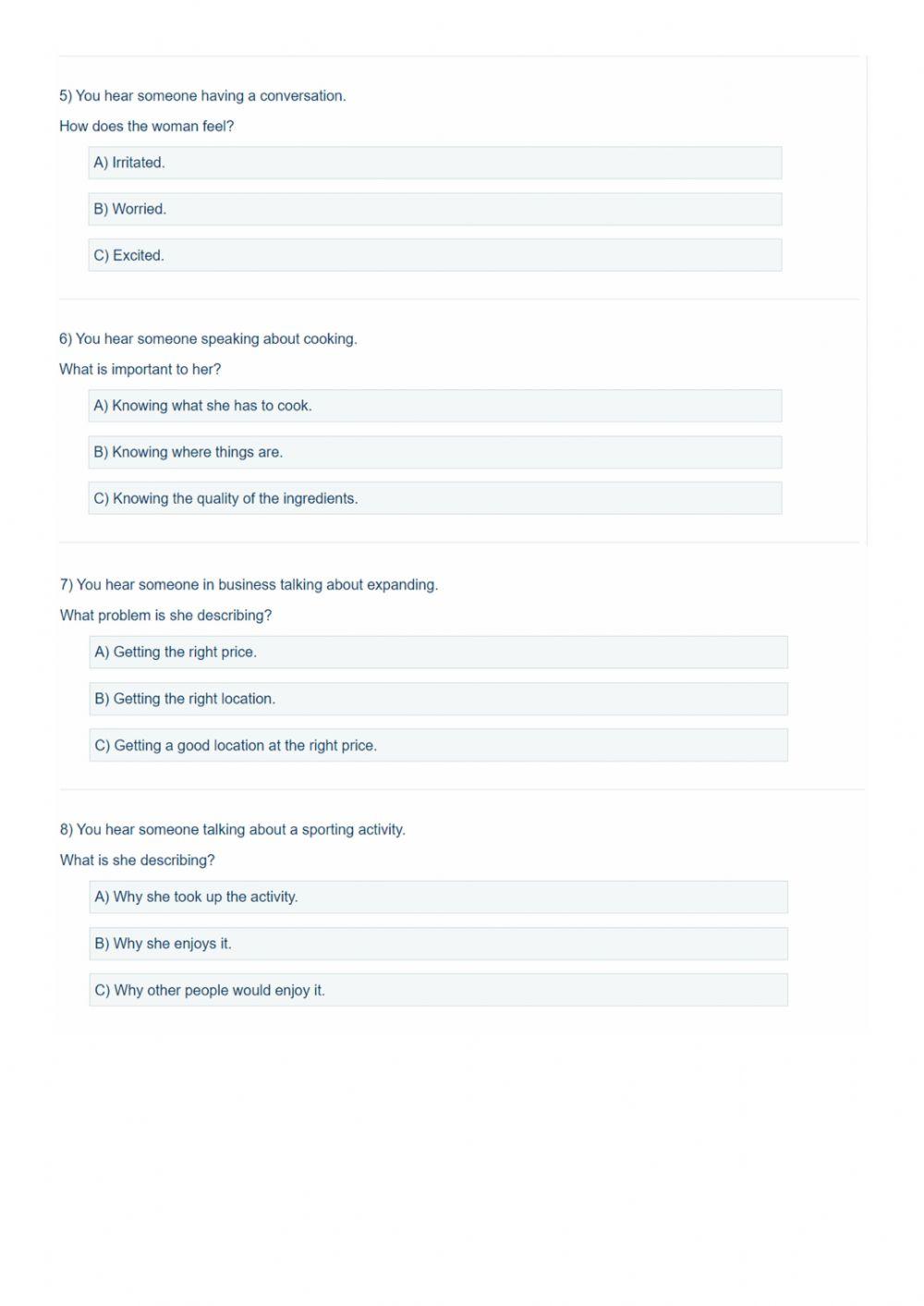 Listening FCE exercise 2