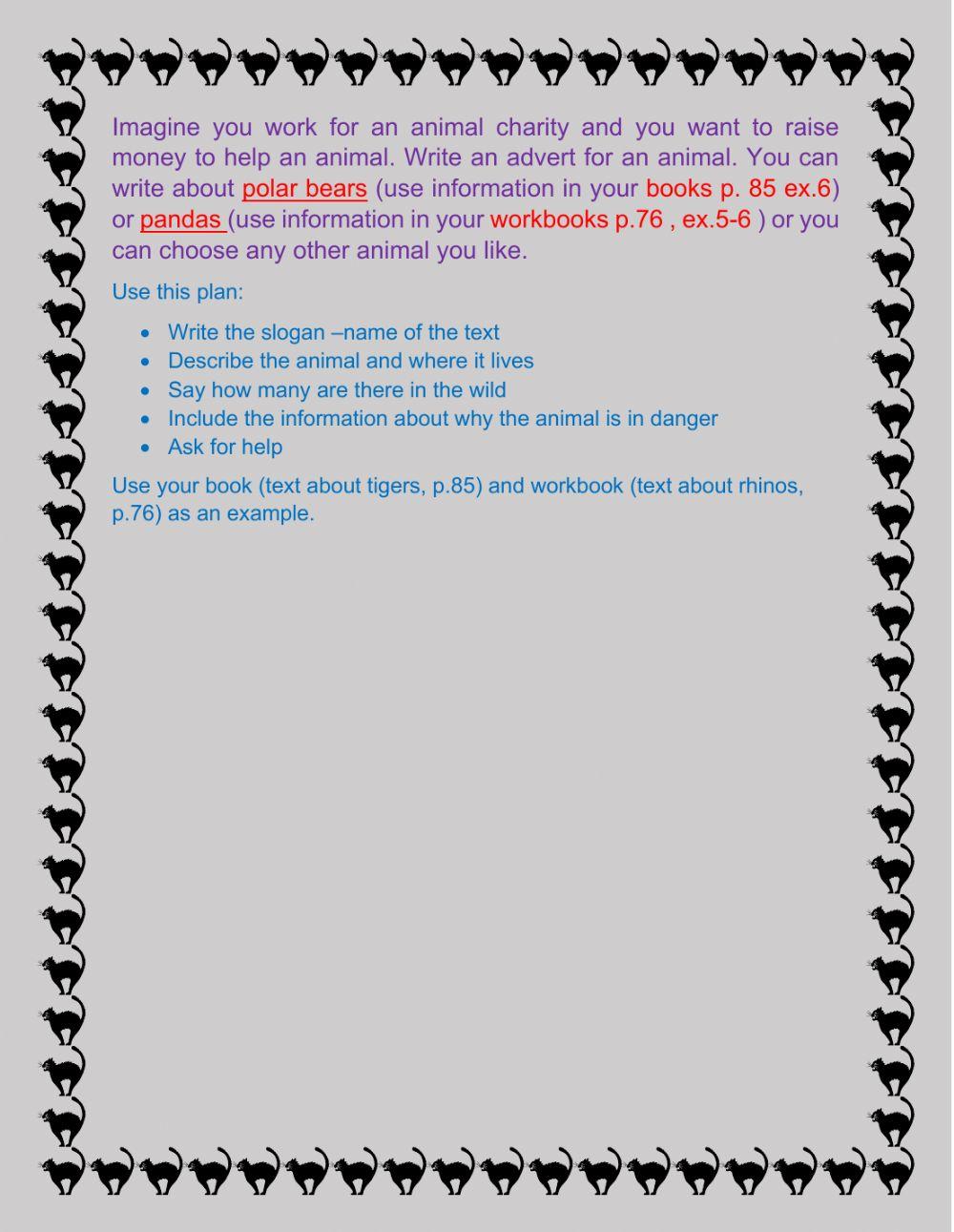 Writing about animal