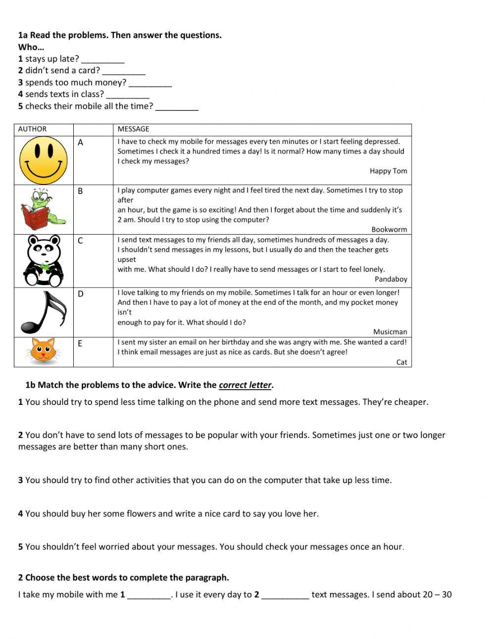 Reading texts Free Interactive Worksheets 208748