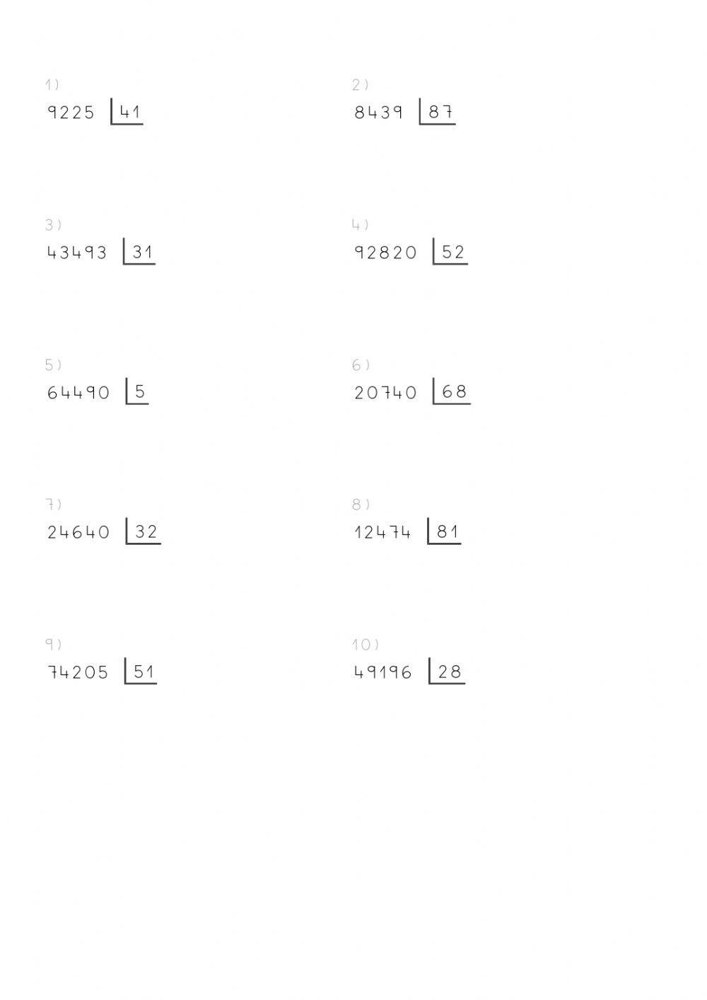 Divisiones exactas 2 CIFRAS DIVISOR