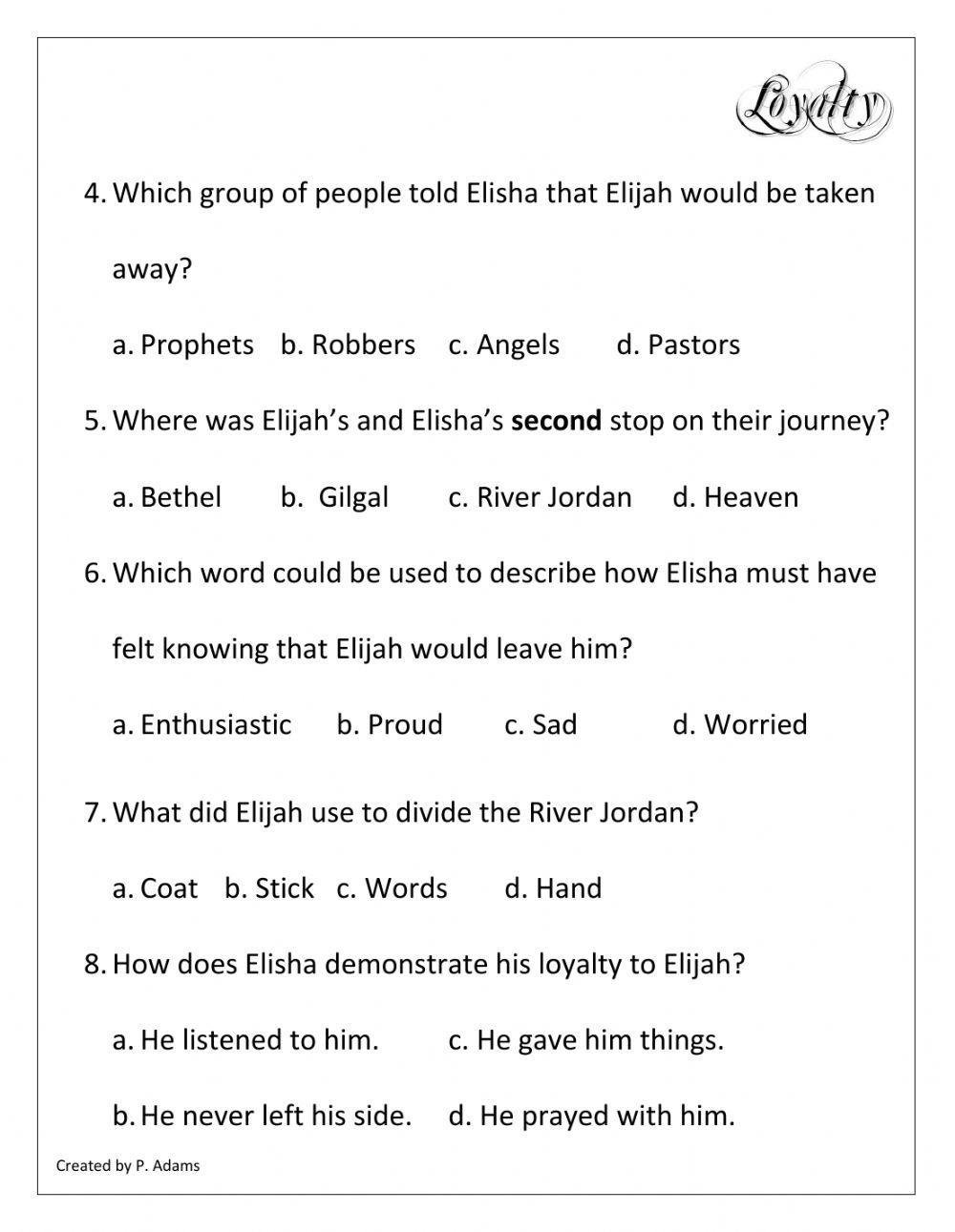 Elijah's Last Journey