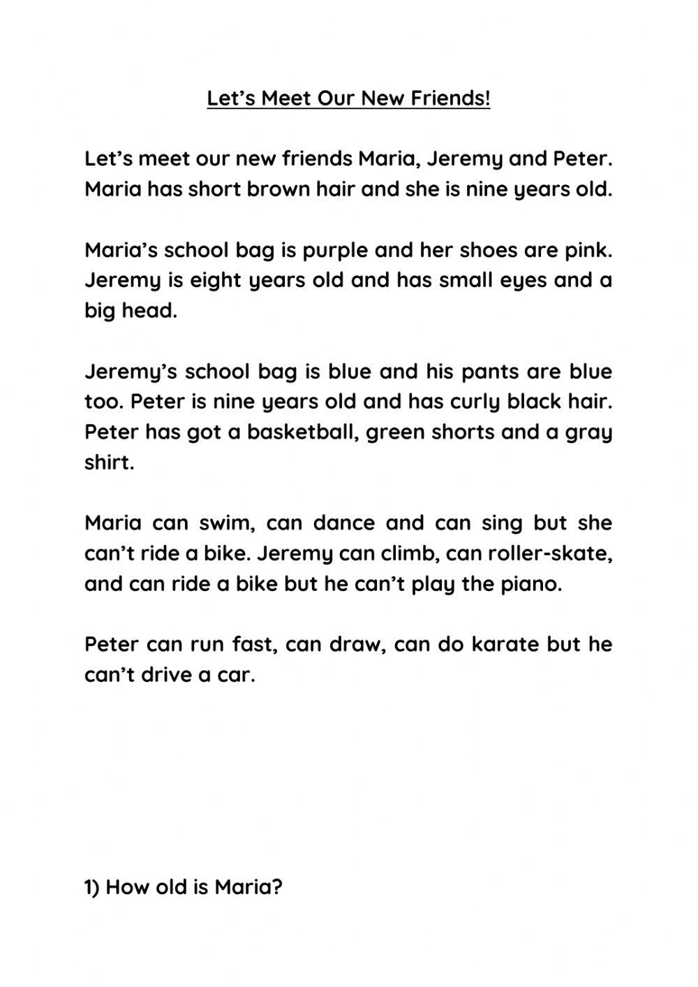 Reading Comprehension