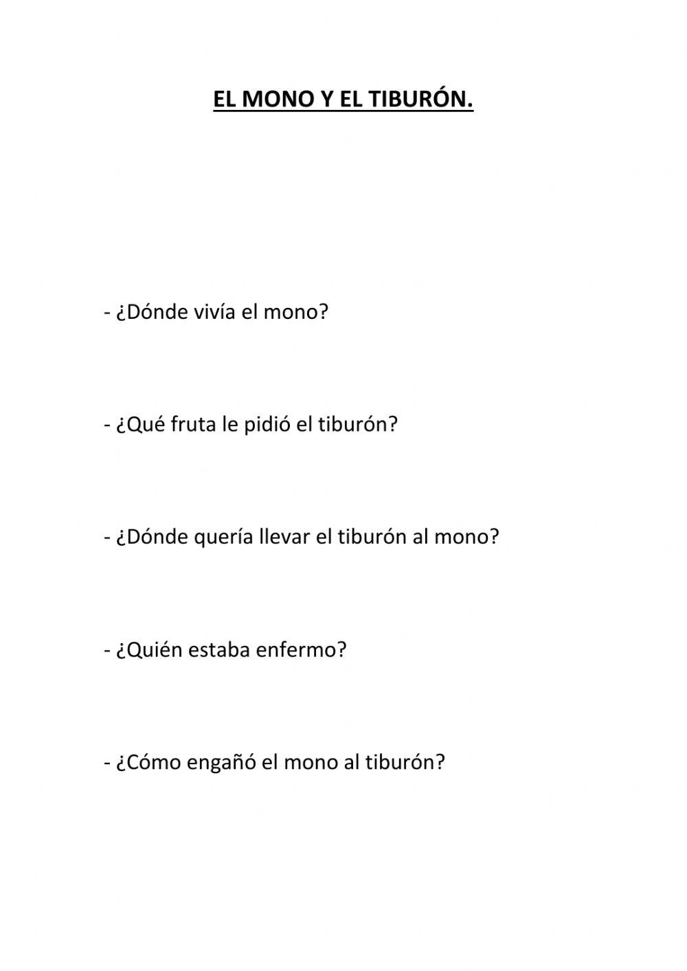 Audiocuento el mono y el tiburón
