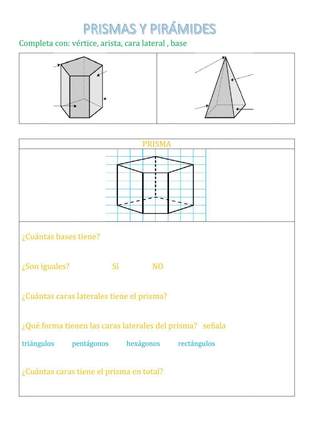 PRISMAS Y PIRÁMIDES PRISMAS Y PIRÁMIDES