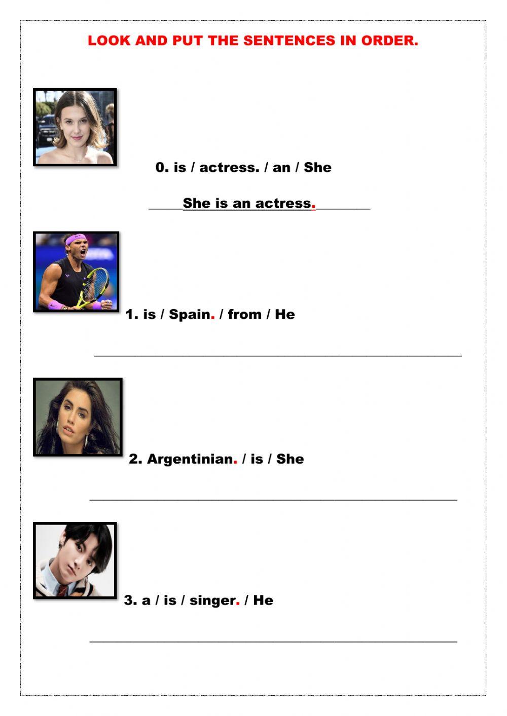 Put the sentences in order