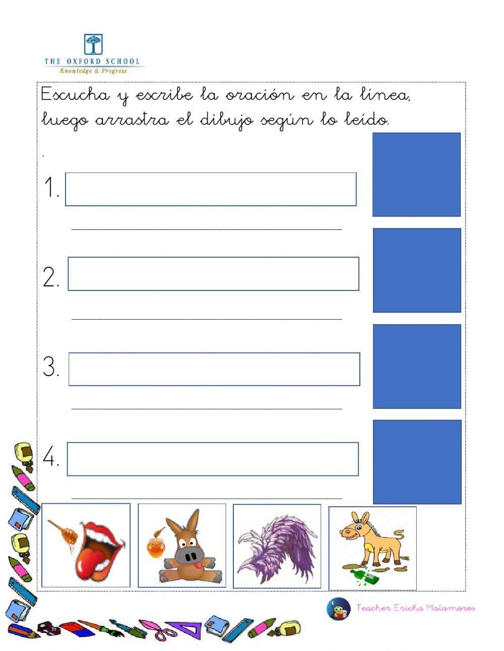 Dictado oraciones la le li lo lu