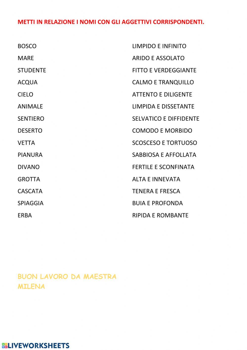 Aggettivi qualificativi