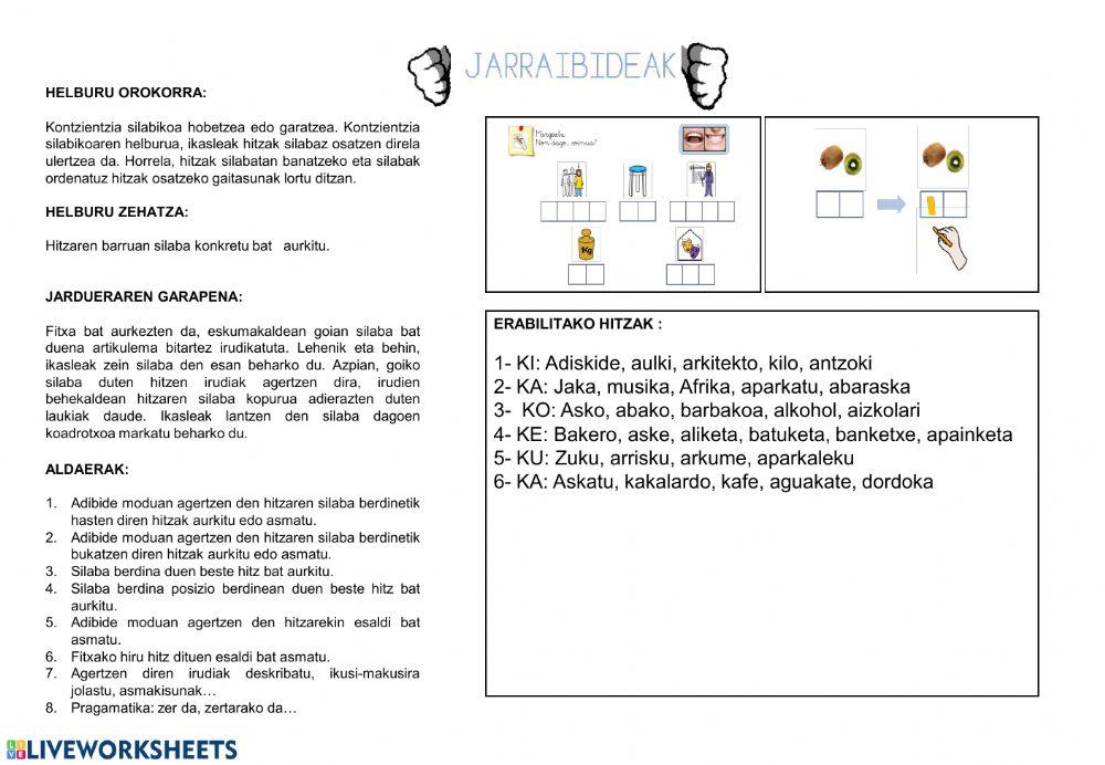 Non dago? K silaba edozein posiziotan