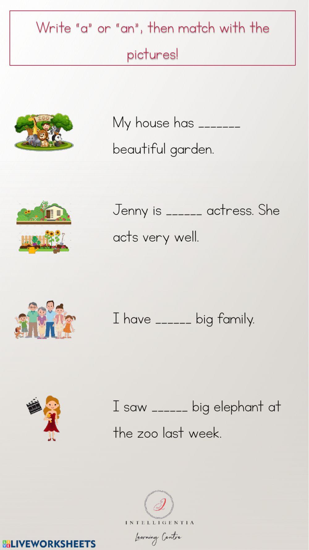 A or An online worksheet | Live Worksheets