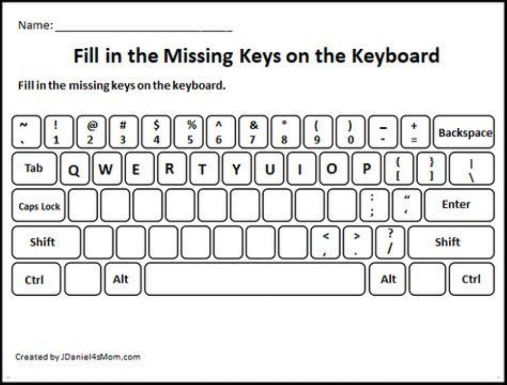 Blank Keyboard Worksheet Typing
