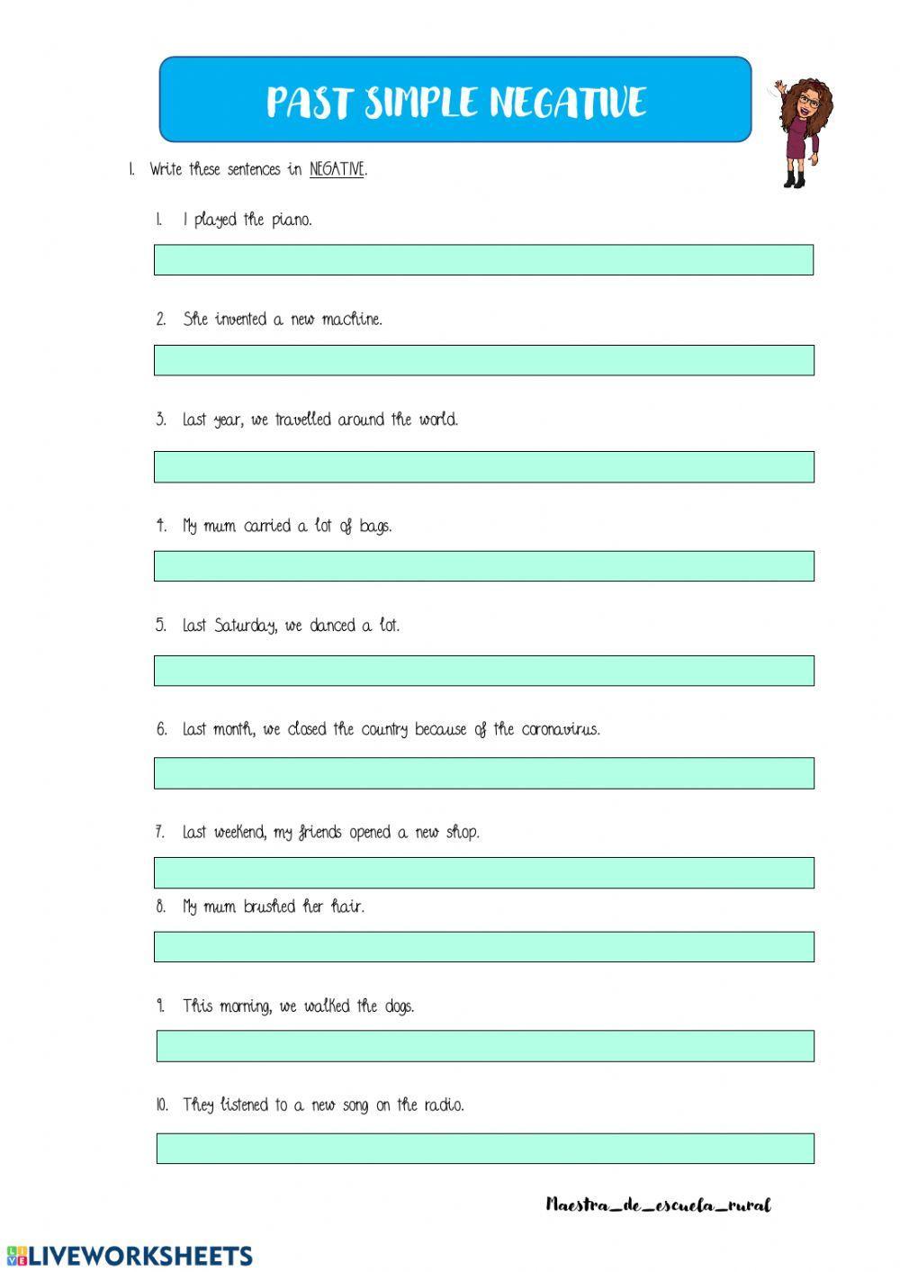 Past simple negative form