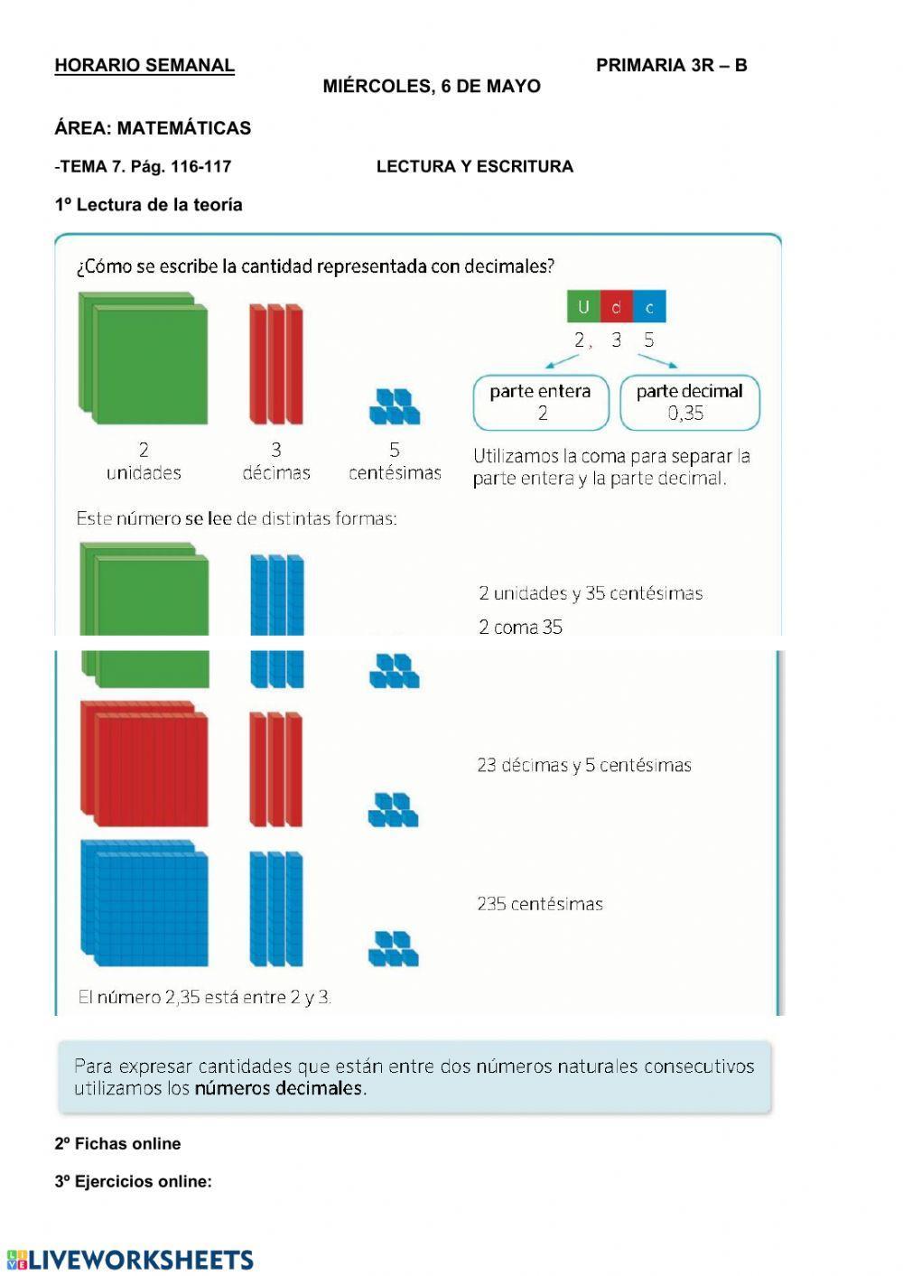 Unidad, décima y centésima