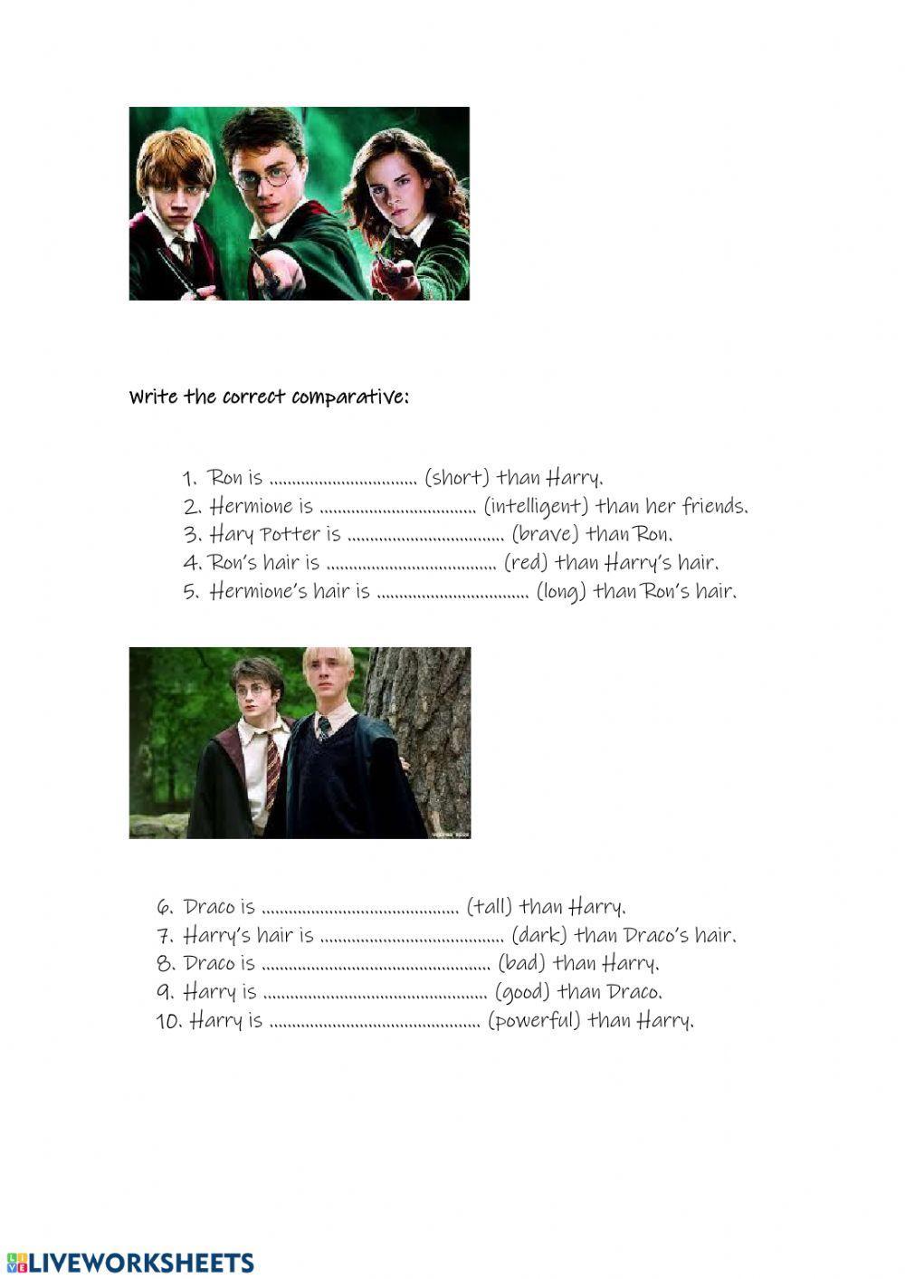 Harry Potter and comparatives