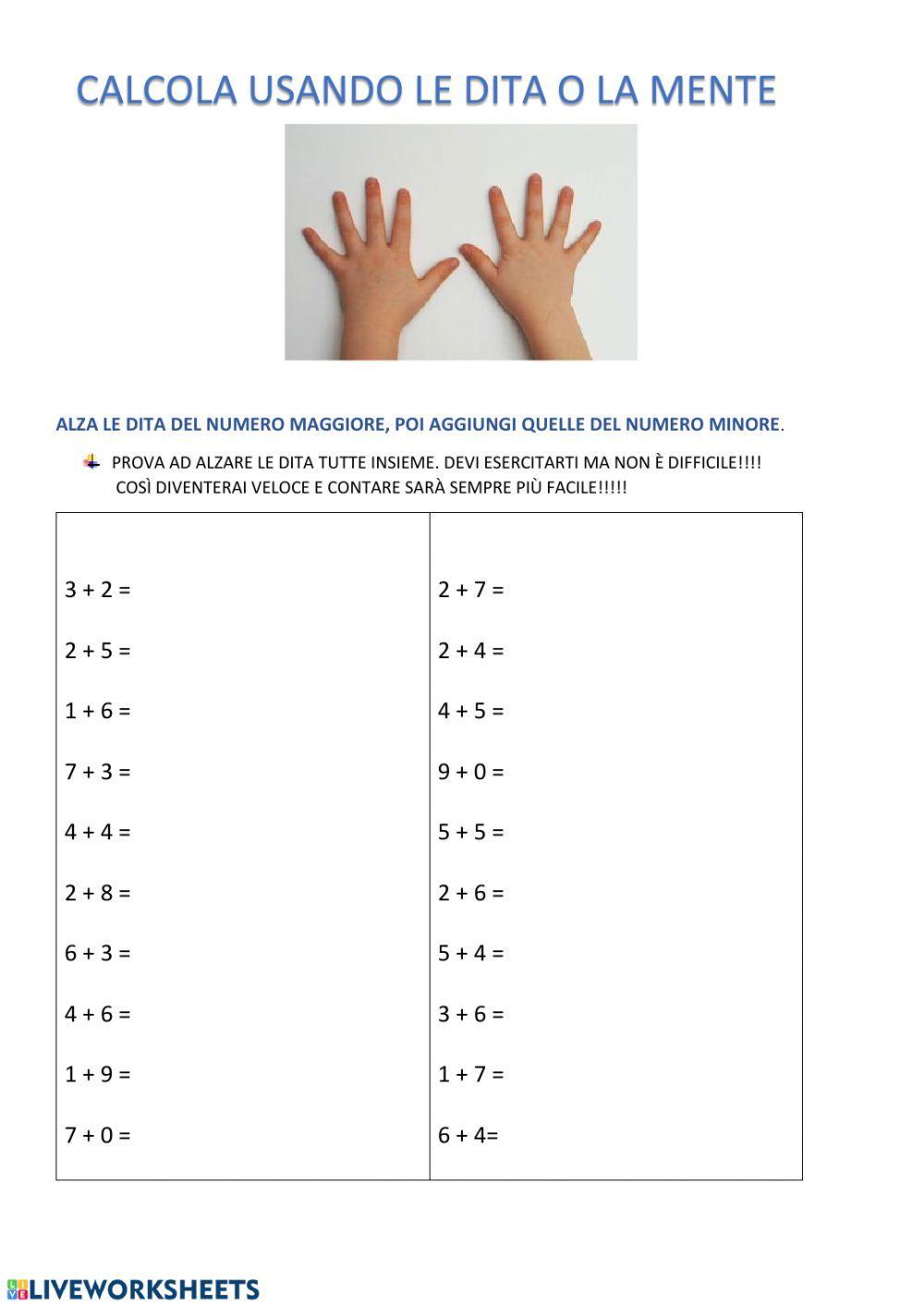 Addizioni con le dita