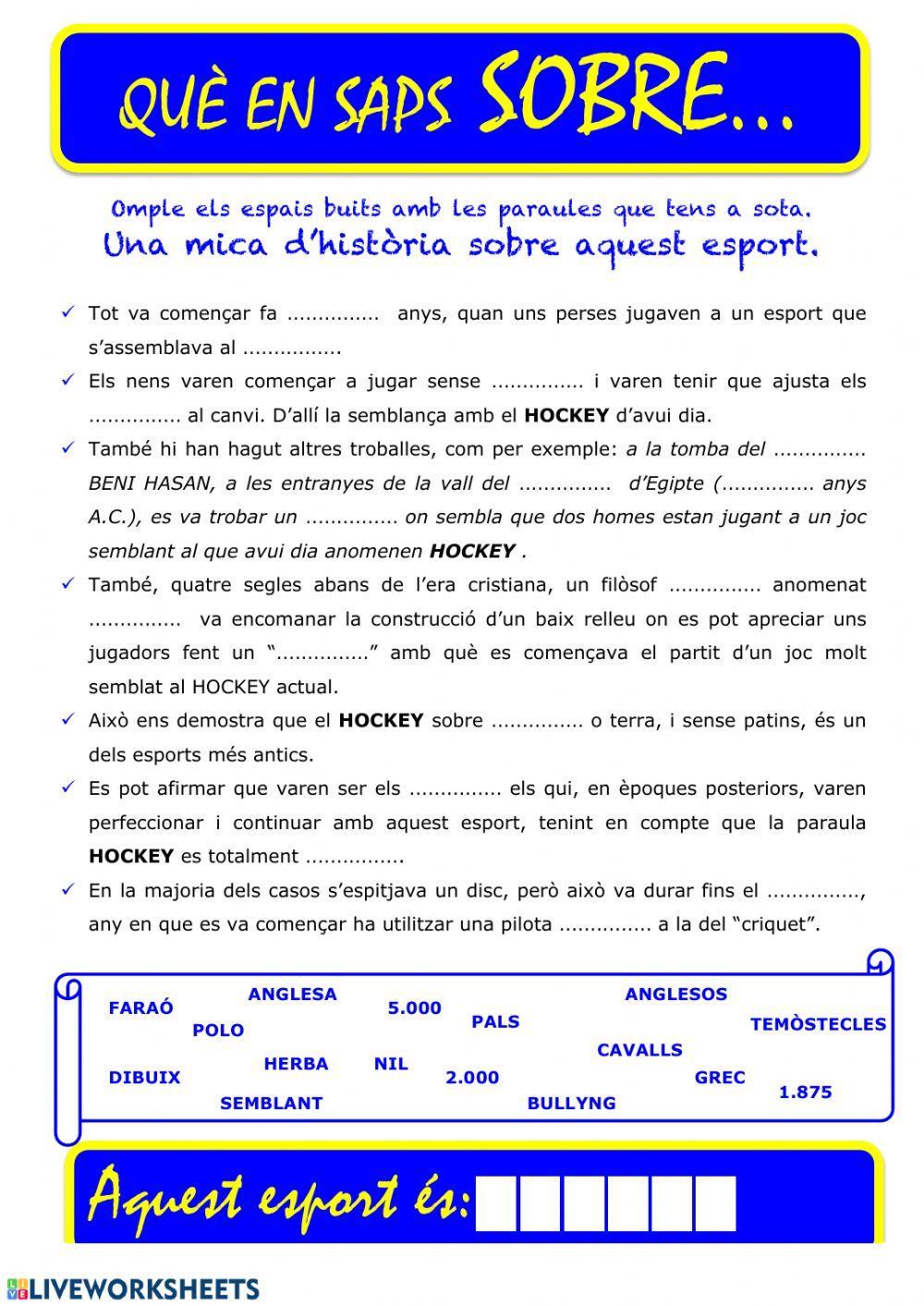 Que saps sobre... Hockey