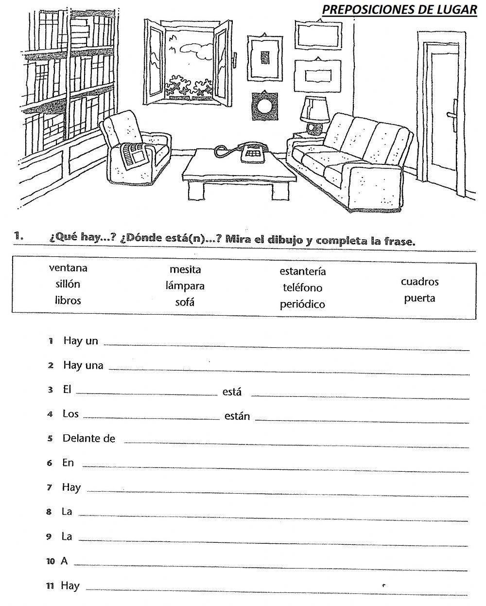 Preposiciones de lugar