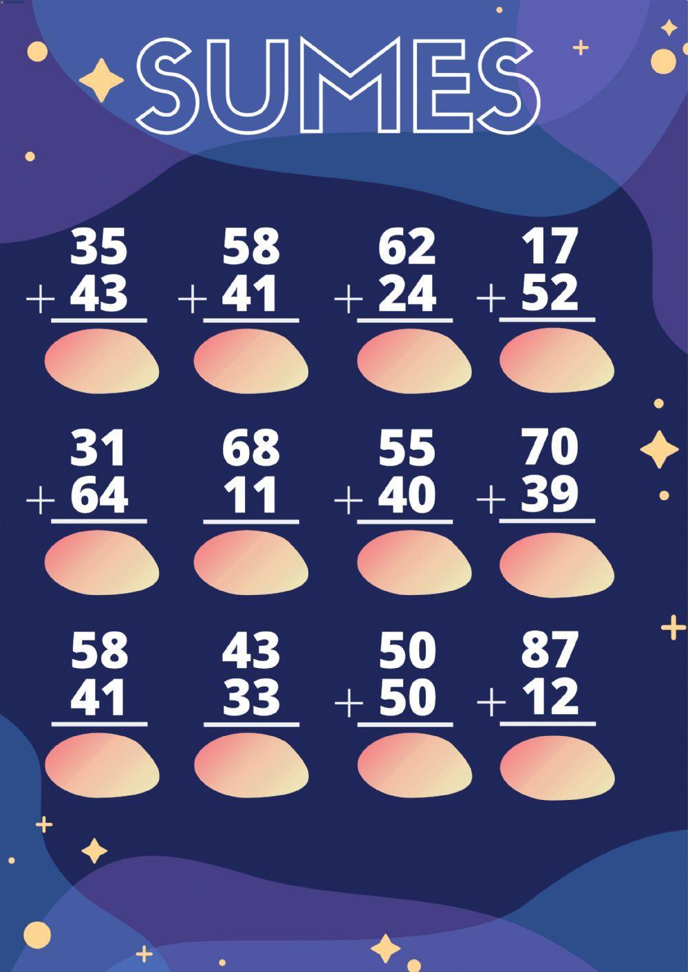 Sumes de dues xifres sense portar