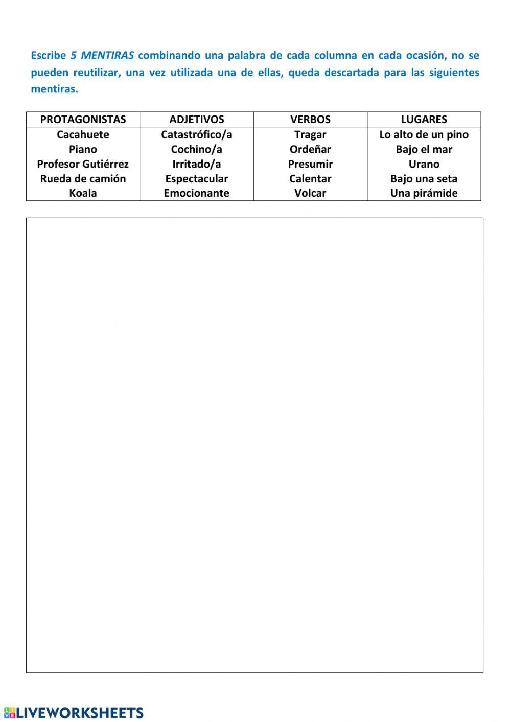 Escribiendo mentiras