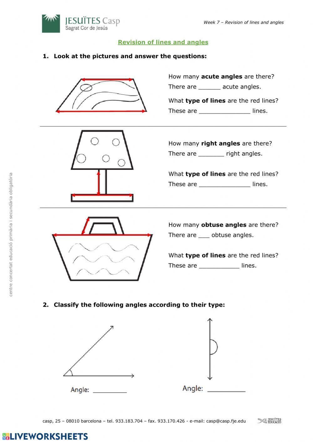 Revision lines and angles