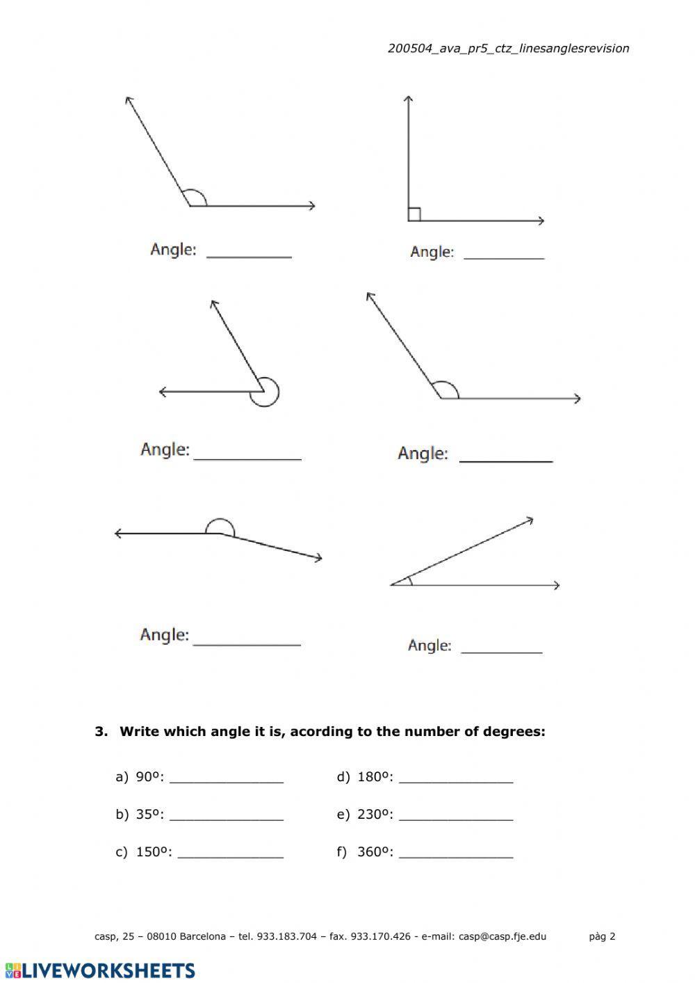 Revision lines and angles