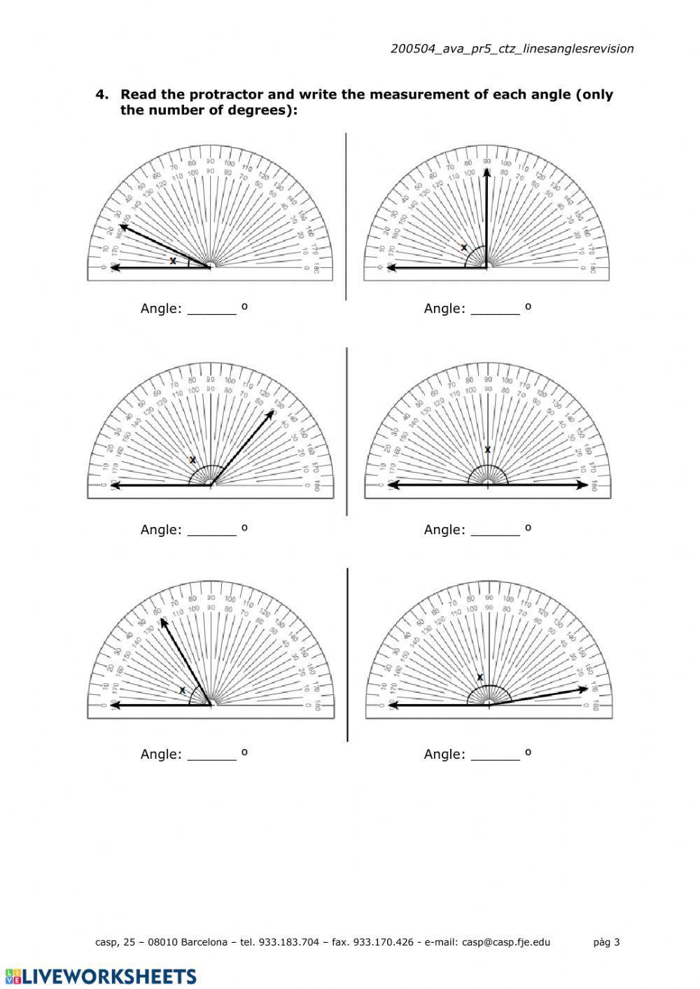 Revision lines and angles