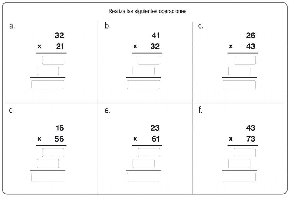 Càlcul mutliplicacions dues xifres
