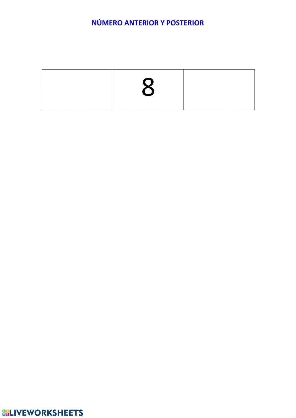 Número anterior y posterior