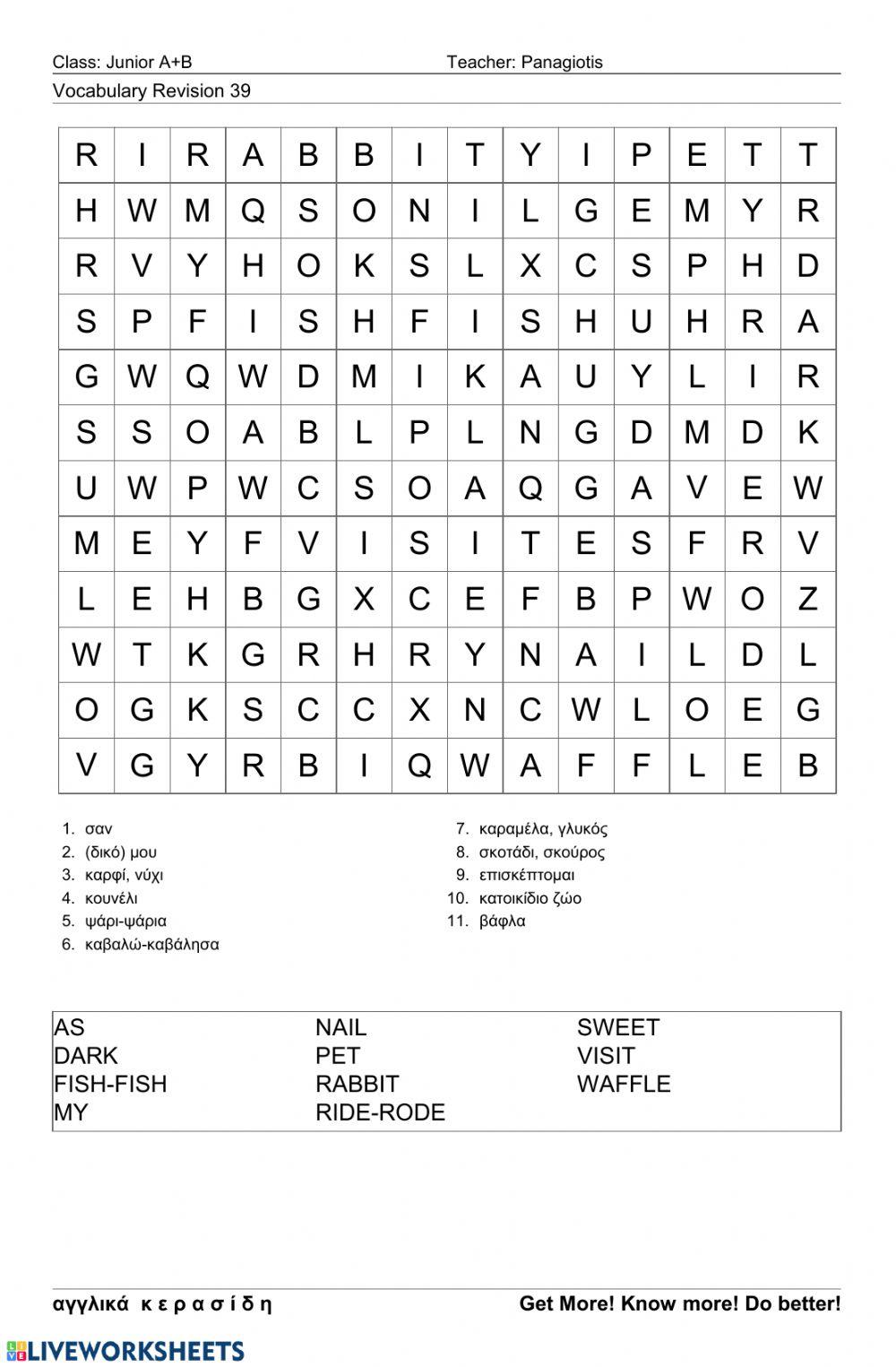 Junior Wordsearch 39